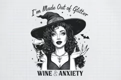 Vintage Halloween Witch, I'm made out of glitter wine & Product Image 1