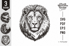 Lion Silhouette Landscape Vector Product Image 1