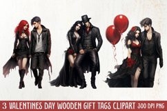 Gothic Valentines Day Clipart, Valentine Skeleton Product Image 1
