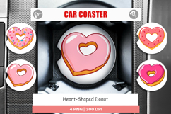 Car Coaster Heart Donut Product Image 1