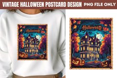 Vintage Halloween Postcard Sublimation Product Image 1
