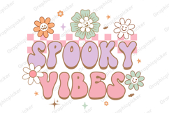 Spooky Vibes SVG, Spooky Season SVG, Retro Halloween SVG Product Image 1