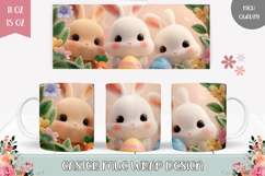 Cute Spring Mug Design, Easter Bunnies Mug Sublimation Product Image 1