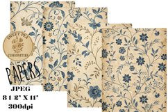 Shabby Chic, Blue, Papers, Junk Journal Product Image 1