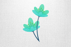 Delicate Blue Twin Flower Embroidery Design File Product Image 1