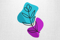 Abstract Blue and Purple Leaf Embroidery Design Product Image 1