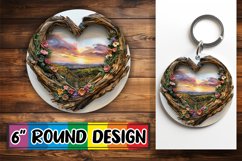 Heartfelt Horizons: Heart Frame Sublimation PNG Product Image 1