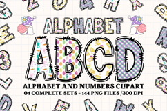 Easter Day Alphabet png clipart, easter day letters doodle Product Image 1