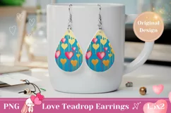 Cute Valentine Earrings, Colorful Hearts Earrings Design Product Image 1