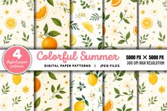 Seamless Summer Tropical Pattern PNG Product Image 1