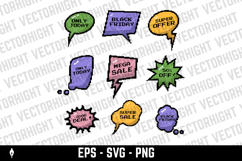 Set of mosaic vintage talk bubbles. Pixel speech balloons. Product Image 1