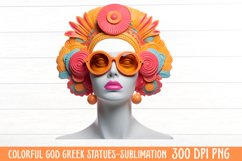 Colorful God Greek Statues Sublimation, Watercolor Clipart Product Image 1
