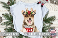 Christmas dog Sublimation Puppy Corgi PNG Product Image 2