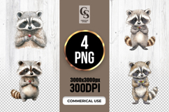 Cute Raccoon With Berries Clipart Sublimation PNG Product Image 1