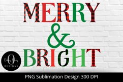 Merry and Bright png|Christmas Sublimation Design Product Image 2