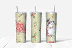 Christmas Holly Jolly Skinny tumbler wrap design Product Image 4
