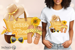 Yellow Summer Vibes Beach Tote Design -Sunshine Vacation PNG Product Image 4