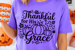 Thankful For His Grace Svg, Christian Thanksgiving Svg. Product Image 2