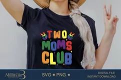 Two Moms Club Kids Pride SVG | Pride Month Baby SVG Product Image 1