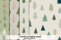Christmas trees digital paper, background clipart Product Image 1