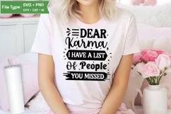 Dear Karma, I Have A List Of People You Missed SVG Cut File Product Image 1