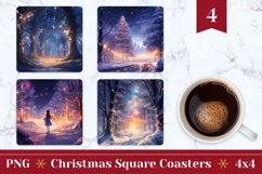 Christmas Square Coaster, Christmas Coffee Mug Coaster Product Image 1