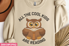 All the cool kids are PNG, Reading Book Sublimation PNG Product Image 2