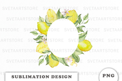 Watercolor Lemons Frame png Product Image 1