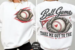Baseball Front Back Shirt PNG, Baseball Glove Chest Back Des Product Image 1