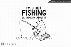 Funny Bear Fishing Cartoon Sublimation PNG Product Image 1