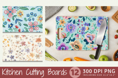 Pastel Embroidery Flowers Cutting Boards sublimation Designs Product Image 1