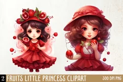 Fruits Little Princess Sublimation Clipart Product Image 1