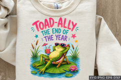 Toad-Ally End of Year Funny Frog Summer Vacation PNG Product Image 1