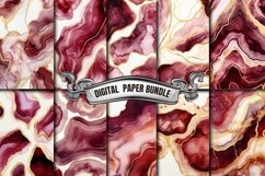 Burgundy and Gold Agate Digital Papers Product Image 1