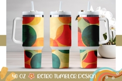Retro Circles Tumbler Wrap, Retro 40 Oz Tumbler Template Product Image 1