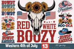 Western 4th of July Sublimation Bundle, Patriotic PNG Design Product Image 1