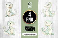 Cute Baby Dinosaur Standing Clipart Sublimation PNG Product Image 1