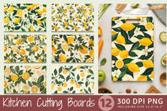 Summer Lemons Garden Cutting Boards sublimation Designs Product Image 1