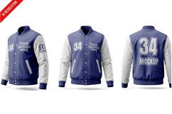 Varsity Bomber Jacket Mockup Product Image 1