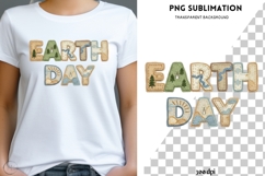 Earth Day PNG Sublimation | Nature Patchwork Lettering Product Image 2
