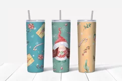 Christmas Nice Gnome Girls Skinny tumbler wrap design Product Image 3
