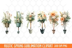 Rustic Spring Clipart, Vintage Spring Clipart Product Image 1