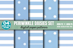 Periwinkle Daisies Set Digital Paper Background Bundle PNG Product Image 2