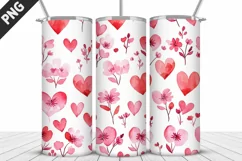 Lovely Hearts Tumbler Design | Valentine's Day Tumbler Wrap Product Image 2