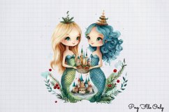 Christmas Mermaid Clipart Bundle PNG Product Image 2