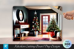 Farmhouse with Boots and Christmas Tree Cutting Board PNG Product Image 1