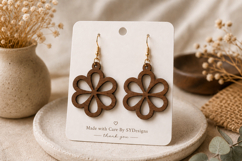 Floral Earrings Laser Cut SVG Product Image 1