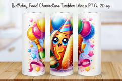 Birthday Food Character Tumbler Wrap Bundle PNG 20 oz Product Image 2