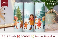 Christmas Tumbler Wrap Design, Winter Tumbler Template Product Image 1