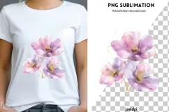 Watercolor flower png design for T-shirts Product Image 1